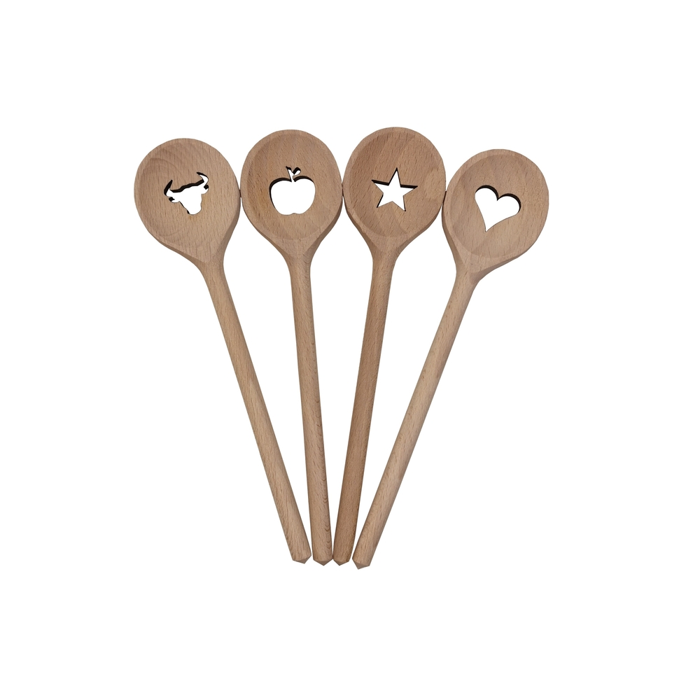 Round wooden spoon + custom shapes cut out