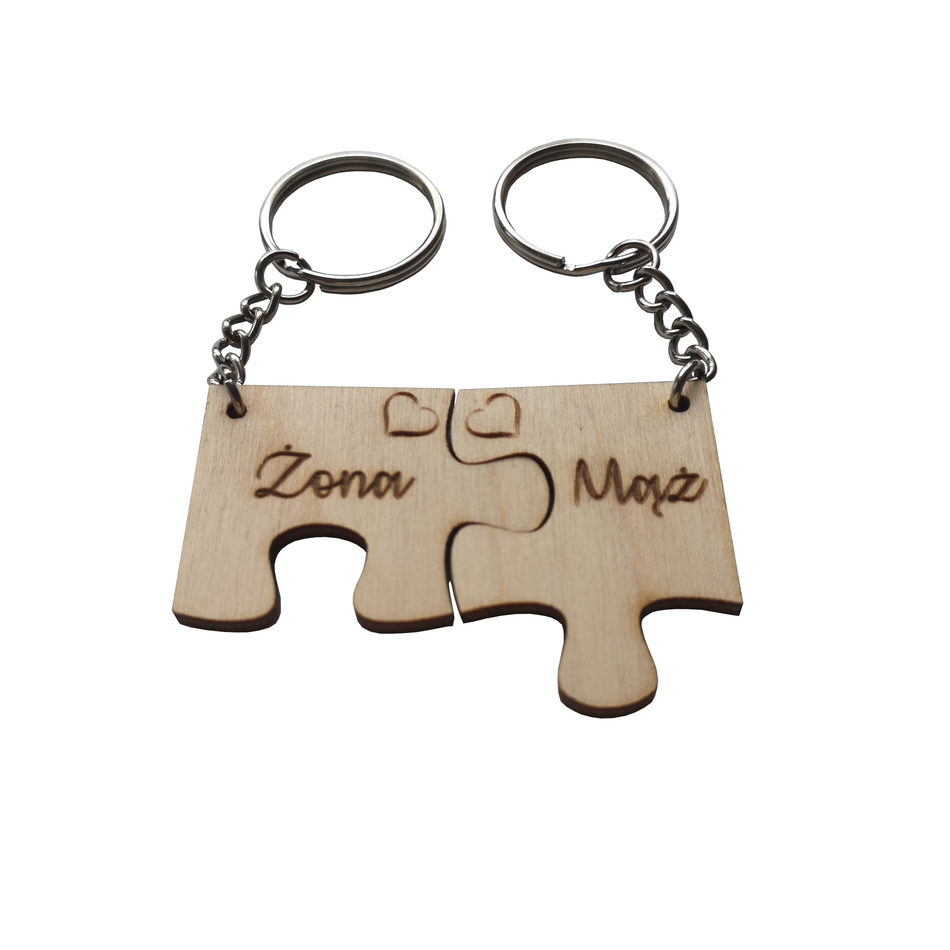 puzzle keychain ''wife and husband''