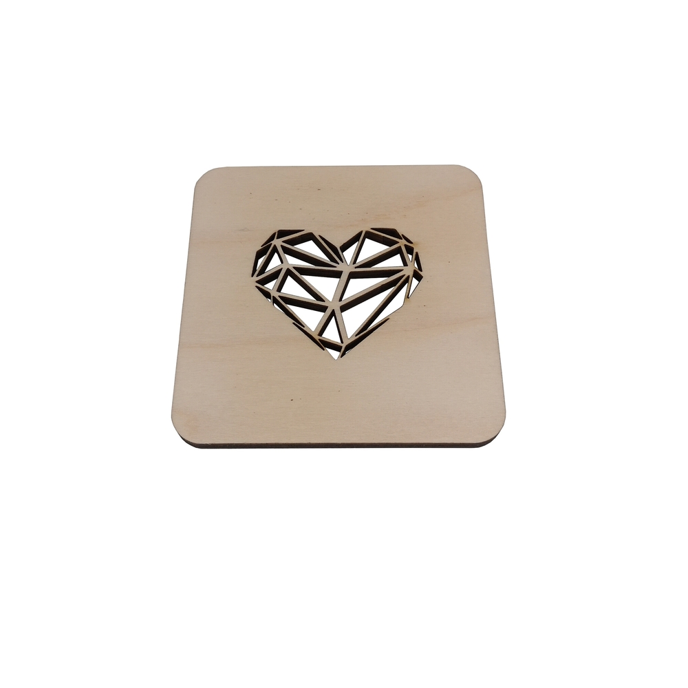 square cup coaster - heart mosaic